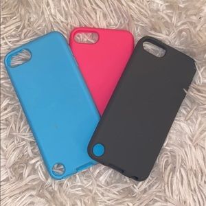 Three silicone ipod touch cases